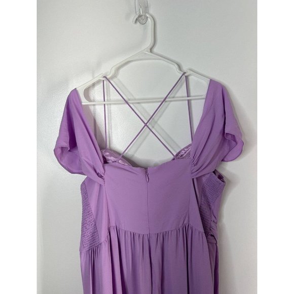 City Chic Maxi Entwine FF Lilac NEW Dress Womens Plus Size Medium 18 Spring - Picture 6 of 8